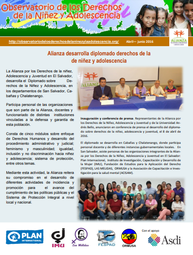 Read more about the article Informativo del Observatorio de los derechos de la niñez. No.2- 2016