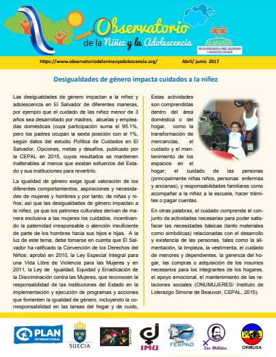 Read more about the article Informativo del Observatorio de los derechos de la niñez. No.2- 2017