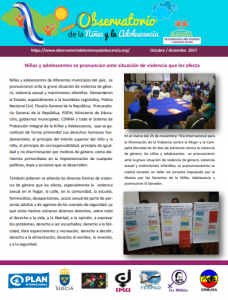 Read more about the article Informativo del Observatorio de los derechos de la niñez. No.4- 2017