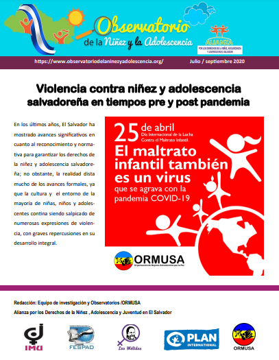 Read more about the article Observatorio de la Niñez y Adolescencia. No. 3. Julio -septiembre  2020