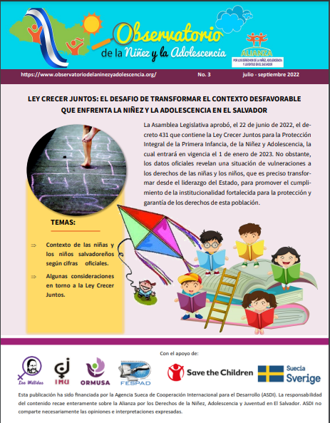 Read more about the article Observatorio de la Niñez y Adolescencia. No. 3 Julio – Septiembre 2022