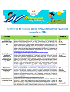 Read more about the article Monitoreo de violencia contra niñez, adolescencia Noviembre 2024